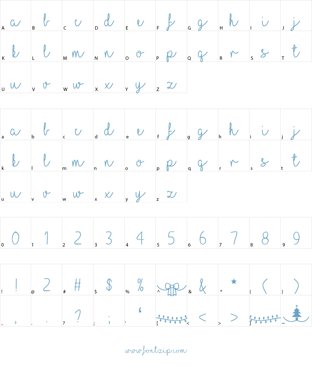 I Love Christmas Font Character